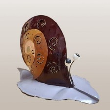 Handcrafted Metal Snail Garden Ornament, Sculpture, Statue. Indoor Outdoor Snail