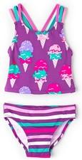 Hatley Girls' 182462 Sporty Tankini Set Swimwear Ice Cream Treats Size 2