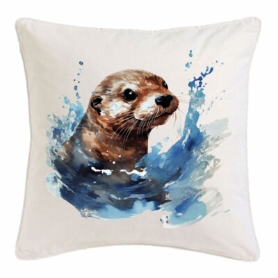 KISSENBEZUG 40X40cm Otter Fischotter Otterfamilie Otter Baby Ozean Mittel 404261