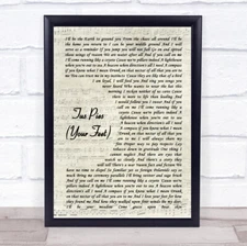 Tus Pies Your Feet Vintage Script Song Lyric Print