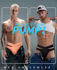 ADANNU Men Sexy hollow out Cotton Boxer Briefs Underpants  Low Rise Jockstrap