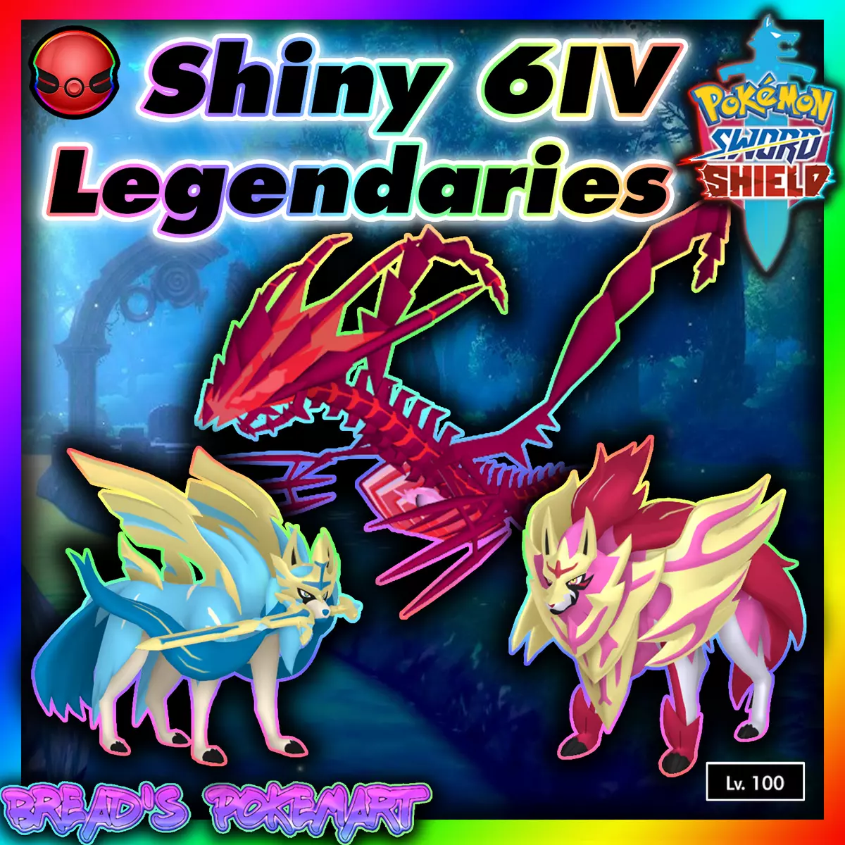 Shiny Zacian & Zamazenta (6IV, Event, Battle Ready) - Pokemon