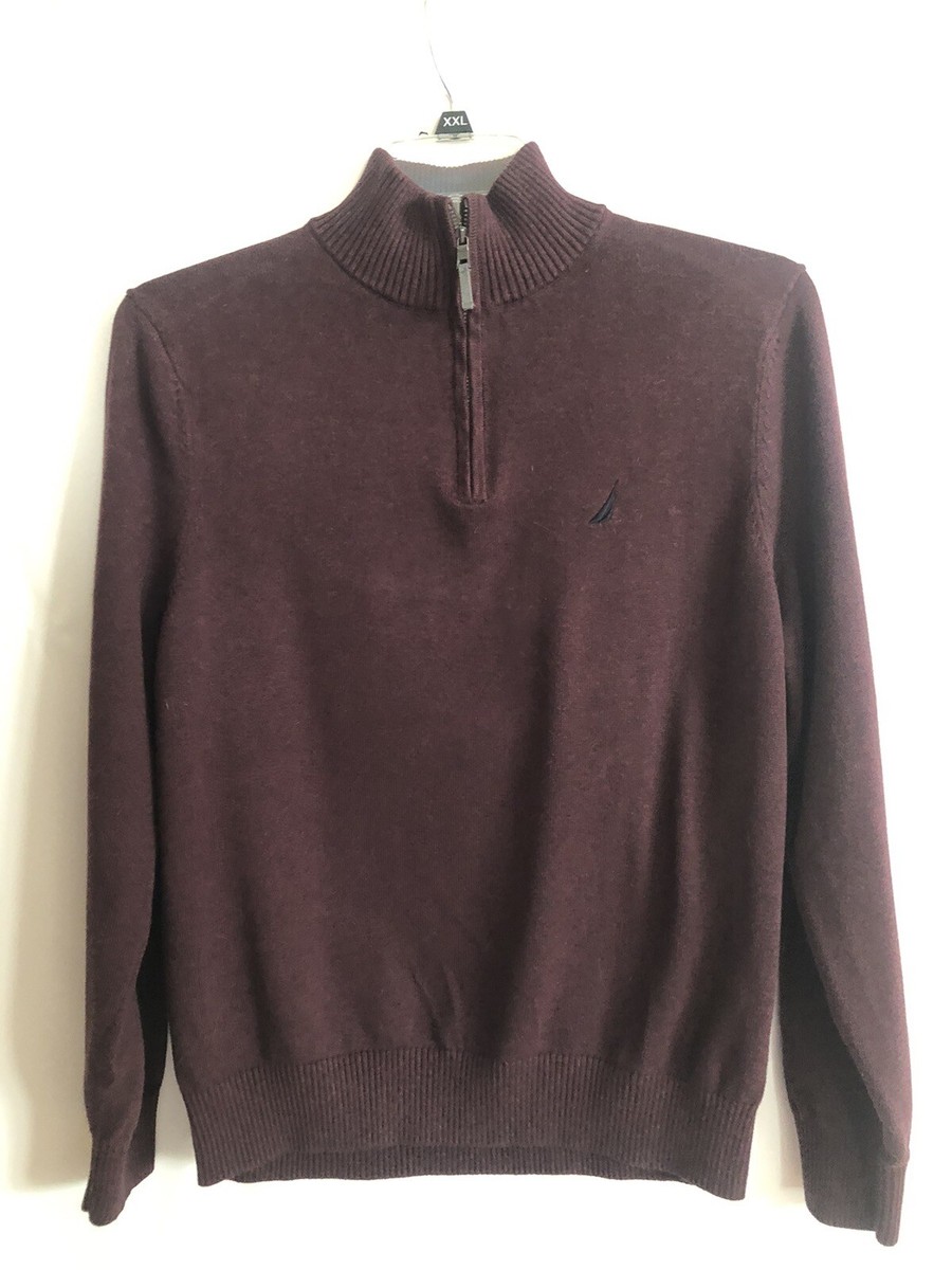 Nautica Men's Sweater 1/4 Zip Mock Turtle Neck Long Sleeves 100