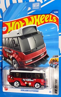 Hot Wheels 2025 HW Metro Series #6 Kowloon'd Hypervan Red PET TRANSPORT Bus 