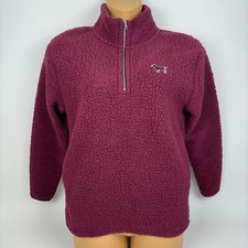 Victoria's Secret PINK 1/4 Zip Sherpa Pullover Purple Womens Small S