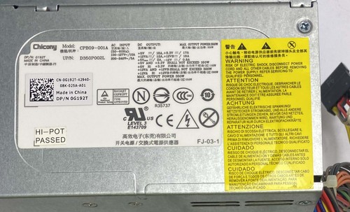 Dell G192T / 0G192T Studio XPS 8100 350W ATX Power Supply Unit (PSU) CPB09-001A - Afbeelding 3 van 4