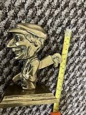 Vintage Heavy Solid Brass Golfer Golfing Figurine Clubs 936 Grams (bre2)