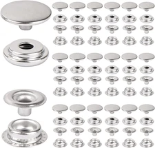 , 200 Pack Stainless Steel Snap Fastener Kit, 15mm Heavy Duty Button Press Stud