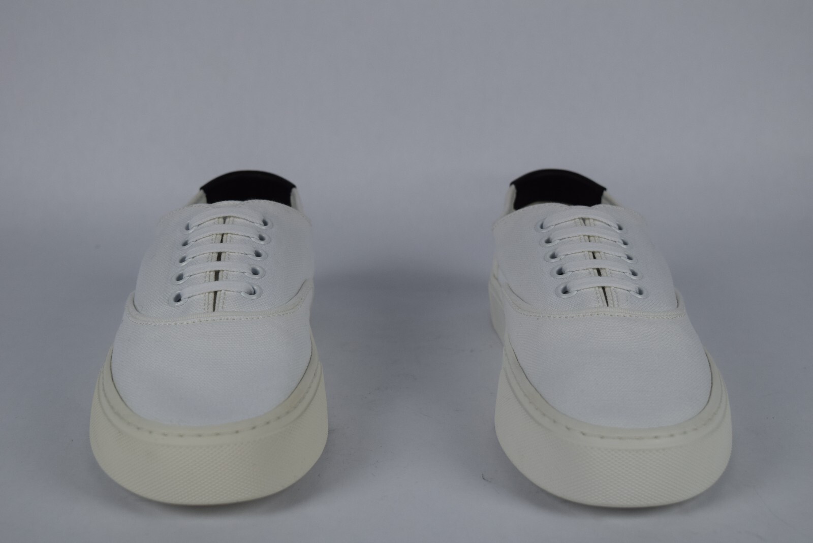 Sneakers basse nuove con scatola da donna YSL Saint Laurent Venice taglia 39 logo tela bianca