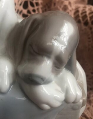 Lladro 1121 Pups in A Box No Box! Glossy Finish! Mint Condition! L