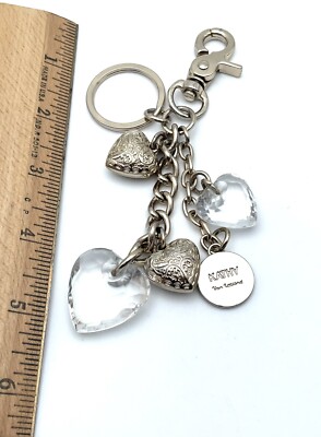 Kathy Van Zeeland Keychain Purse Clip Gold Tone Etched Hearts