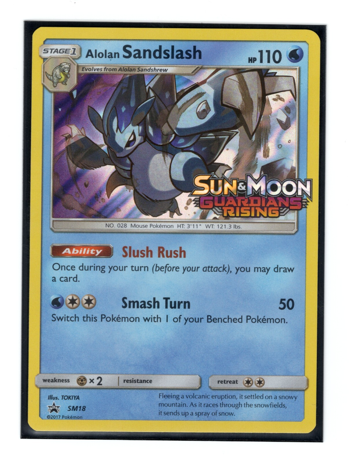 Alolan Sandslash SM18 Prerelease Promo Holo Pokemon Card Black Star Promos 2016
