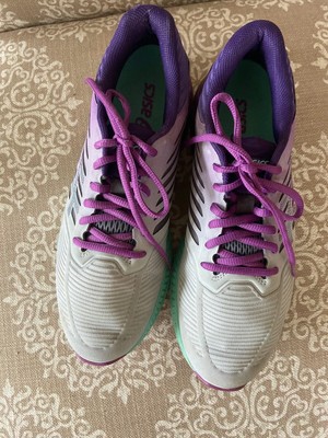 purple and turquoise sneakers