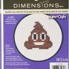 Stitchy Poo Mini Cross Stitch Kit - Fun  Easy DIY for Beginners, 11 Count Aida,