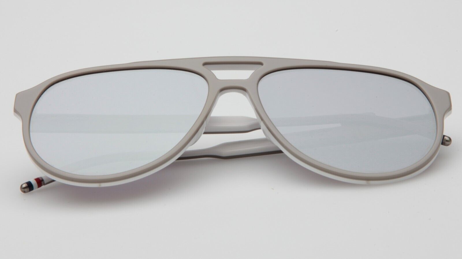 New Thom Browne TBS408-63-02 GRY-WHT Grey White Sunglasses