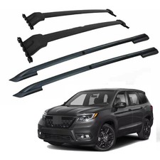 Se adapta a barras transversales de barra de riel de techo negras para Honda Passport 2019-2021 4 piezas