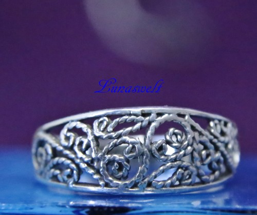 Anillo Medieval ~ MIRA ~ Espirales de Vida Ornamental - Plata 925 - Imagen 2 de 3