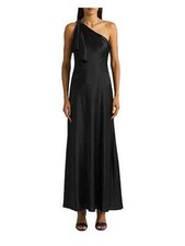 RALPH LAUREN Black Beaded Ruffled Sleeveless Asymmetrical Neckline SZ 18 6