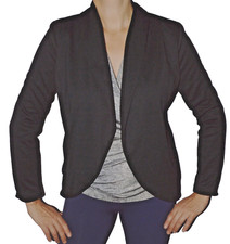 Liquid New Sz 4 S Small Black Jacket Blazer Top Open Front