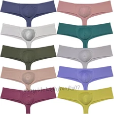 Men's High Cut Cheek Briefs Second-skin Underwear Enhance Pouch Male Boy Shorts