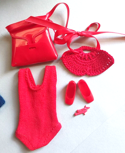 BARBIE 1960s Fashion Clothes Lot & Accessories 8pcs Purse Shoes Earrings - Picture 5 of 8
