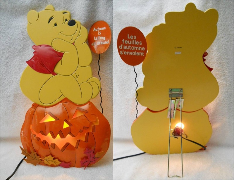 Winnie Pooh Light-up Fall Halloween Decoration Autumn Leaves are Falling Metal