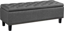 Classic 50-Inch Entryway Ottoman Bench with Storage - Multipurpose Foot Rest Sof
