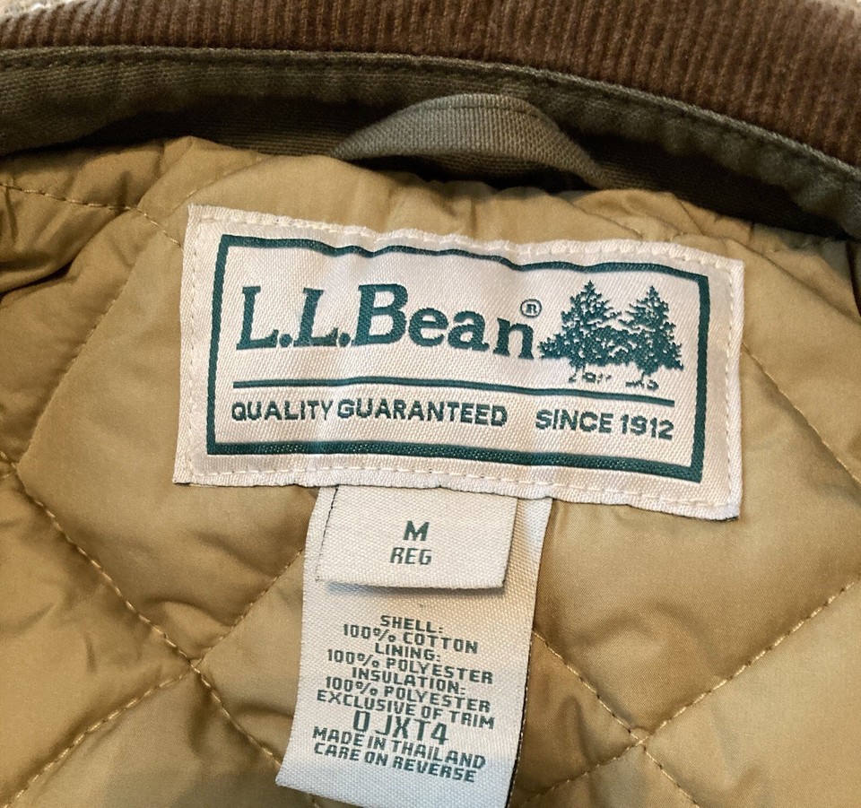 LL Bean Olive Green Sz Med Reg Chore Barn Coat Jacket Thinsulate