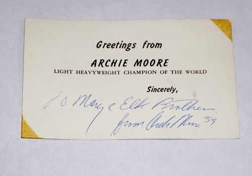 Greeting Card Personalized And Signed By Archie Moore, 59. Light Heavyweight - Picture 2 of 2