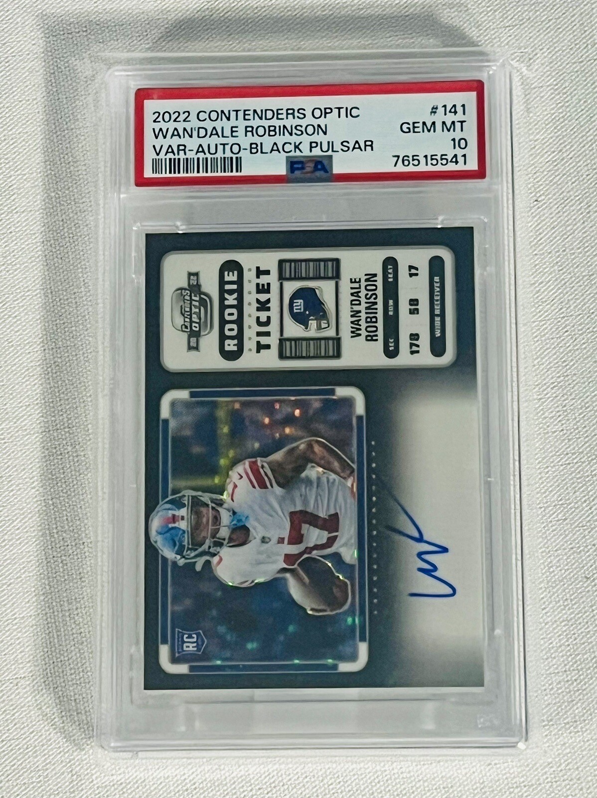 Wan'Dale Robinson Panini Contenders Optic #141 Variation-Autograph-Black Pulsar