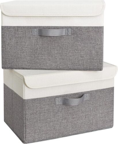 Fabric Storage Boxes, Large Storage Bins with Lids, Closet Organizers