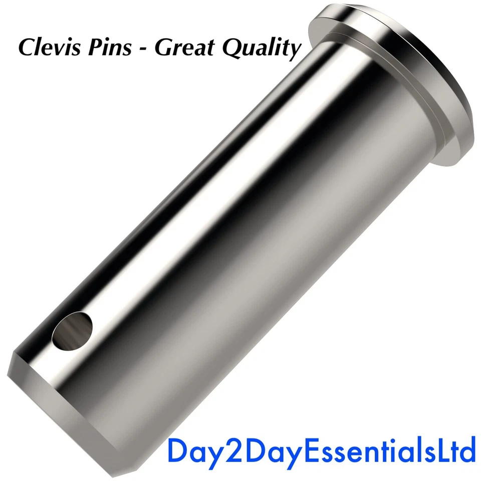 DAY2DAYESSENTIALSLTD Clevis Pins Metric/Imperial Securing Fasteners BZP - (All Sizes Available)