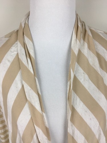 Beige Ivory Kimono Womens Cardigan Sz L Striped Fenn Wright Manson Open Front - Picture 2 of 9