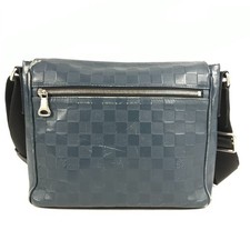 LOUIS VUITTON Damier Infini District PM Flap Messenger Shoulder Bag Blue Black