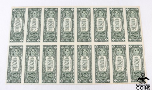 Series 1995 USA $1 Federal Reserve Notes 2 x 8 UNCUT SHEET Total FV $16 - Picture 2 of 6