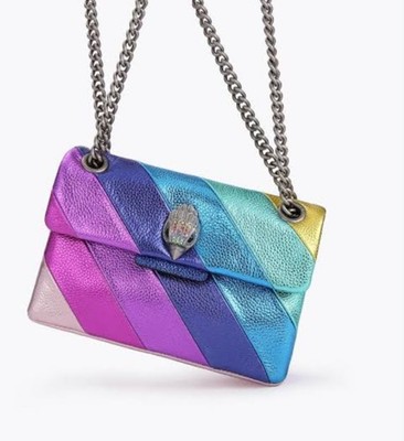 BNWT Kurt Geiger London Metallic Rainbow Mini Kensington Leather Shoulder Bag