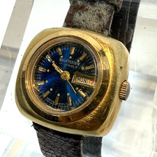 Vintage Wakmann 17j Blue Dial MCM  day/date W...