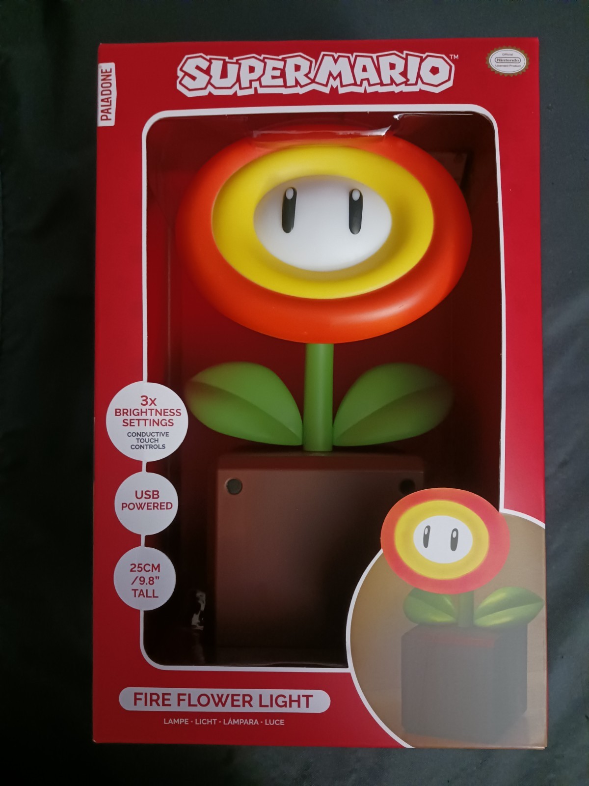 Paladone Super Mario Fire Flower Desk Lamp 9.8"