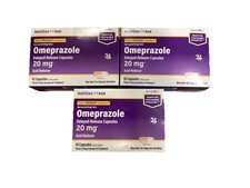 3 Boxes Omeprazole 20 mg, 42 Delayed-Release Capsules Each. New. Sealed. 08/2026