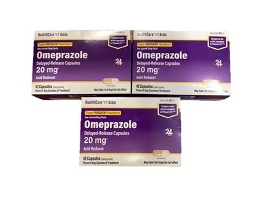 3 Boxes Omeprazole 20 mg, 42 Delayed-Release Capsules Each. New. Sealed. 08/2026