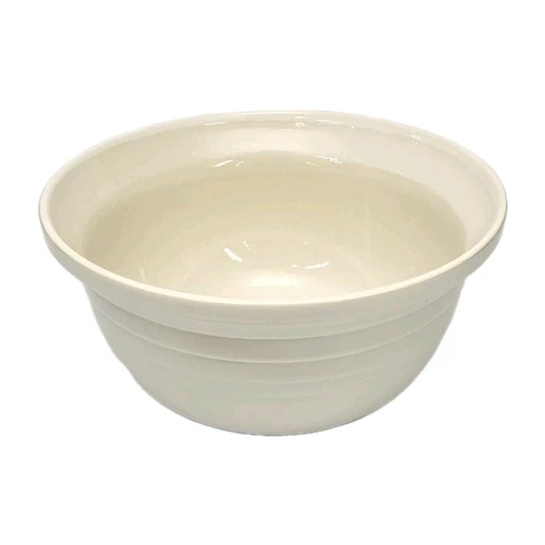 Vintage 8 Qt Friendship Pottery FP Roseville Ohio Ivory White 14" Bowl USA Large