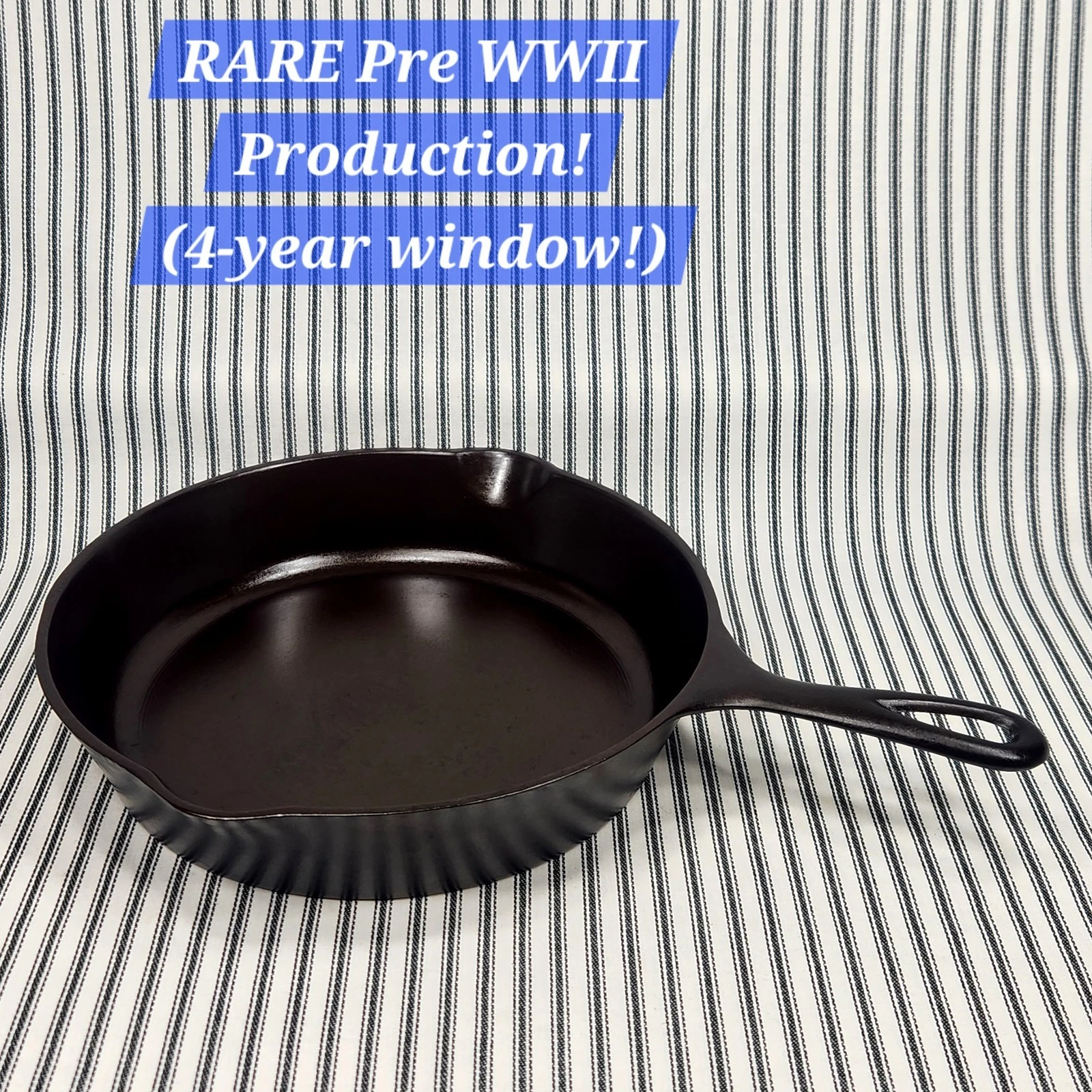 Vintage Cast Iron Skillet, #8 Montgomery Ward (1930-1934) ~RESTORED! (Spinner)