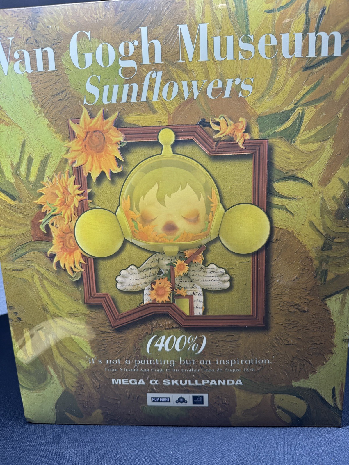 POP MART MEGA α SKULLPANDA 400% Van Gogh Museum Sunflower Figure 2025 New