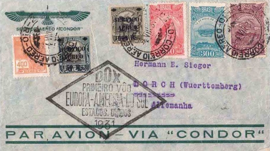 Brazil - 1931 First Flight DOX Cover - Multiple Franking - HANDSOME FIRST FLIGHT