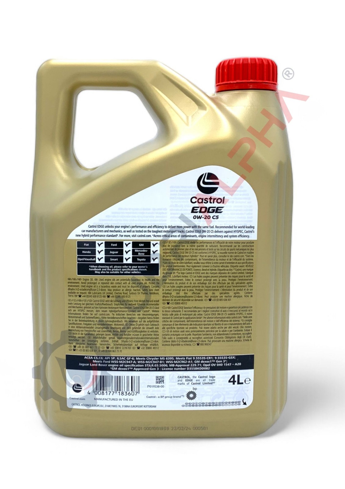 Olio Motore 0w20 Auto Benzina Diesel Castrol Edge 0w-20 C5 - 1x4lt - Miniatura 2