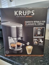 Krups Virtuoso+ Steam & Pump Coffee Machine - Black Stainless Steel / XP444GG0