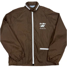 Vintage 70s Del Mar California Thoroughbred Nylon Jacket Mens Medium Horse Race