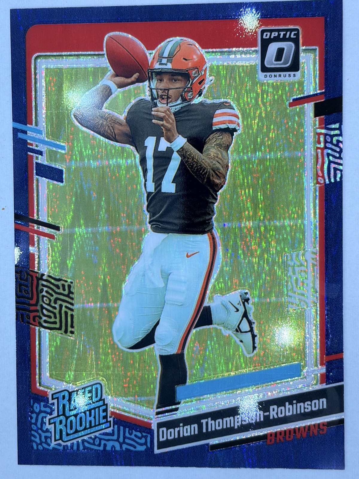 2023 Donruss Optic Dorian Thompson-Robinson Purple Shock Prizm Rated Rookie #225