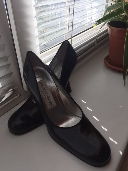 Women Heels Black Leather 40