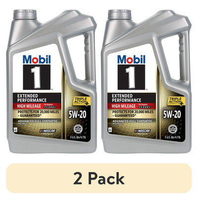 2 Pack Mobil 1 Extended Performance High Mileage 5W-20 Oil 5QT Free Ship
